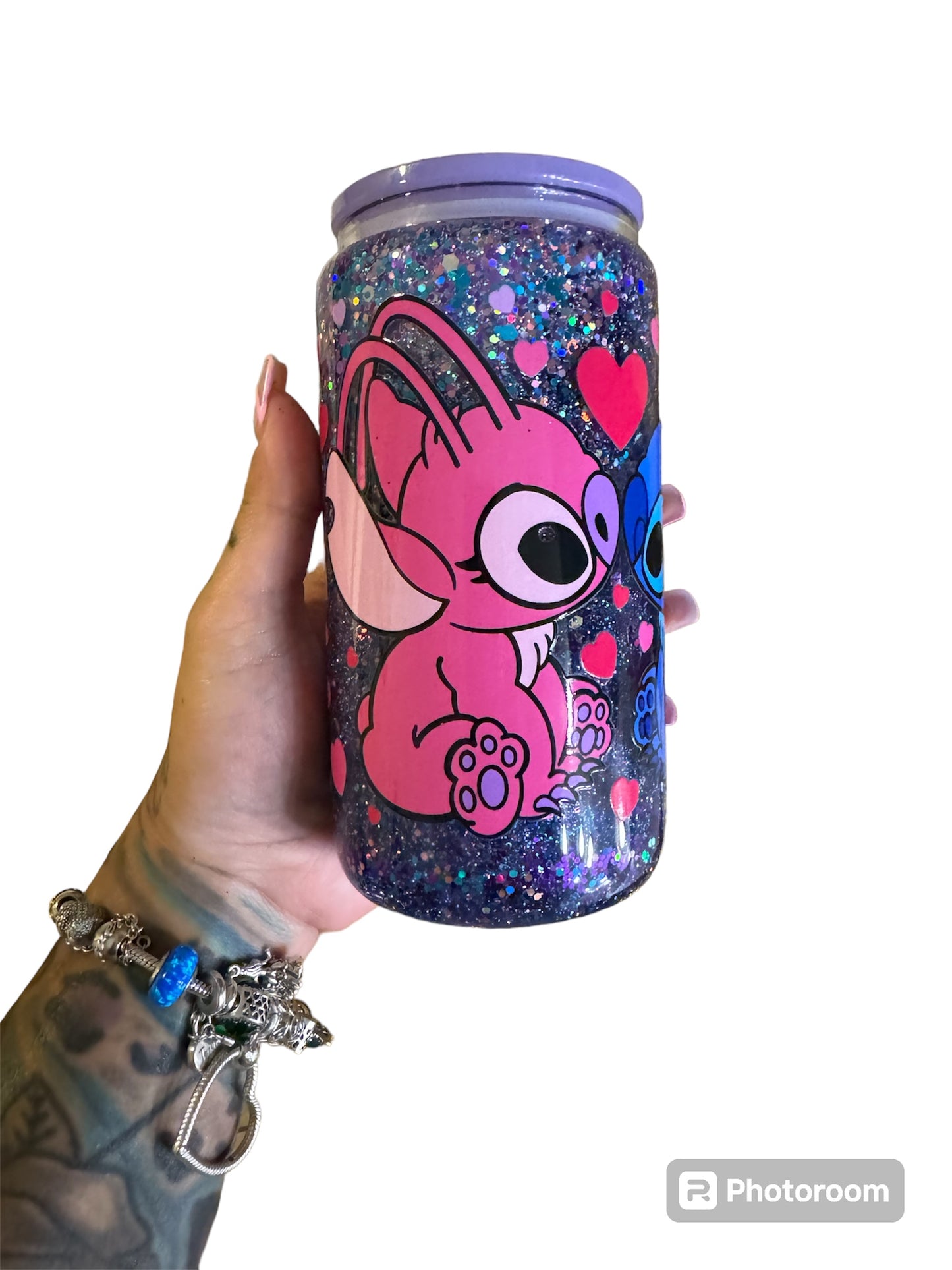 Stitch snowglobe cup