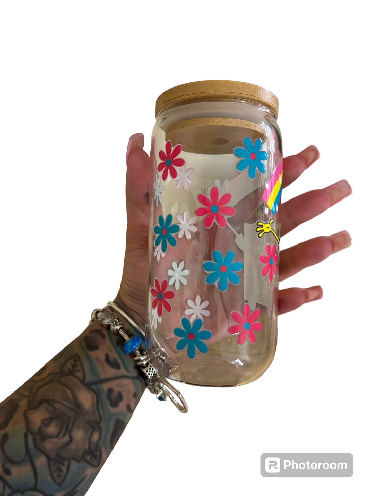16oz SpongeBob glass cup