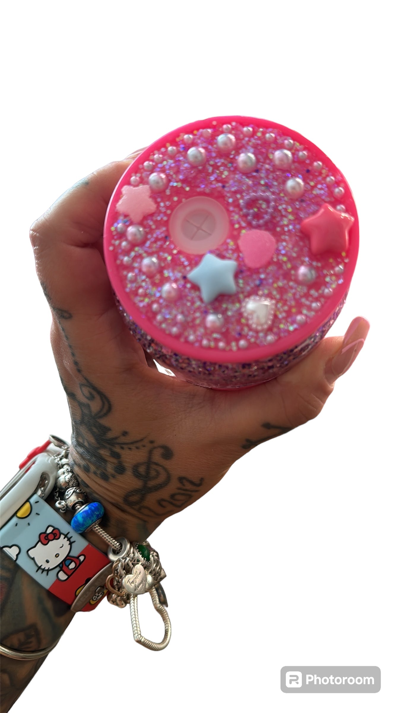 16oz Snowglobe Bratz doll cup with decorated acrylic lid