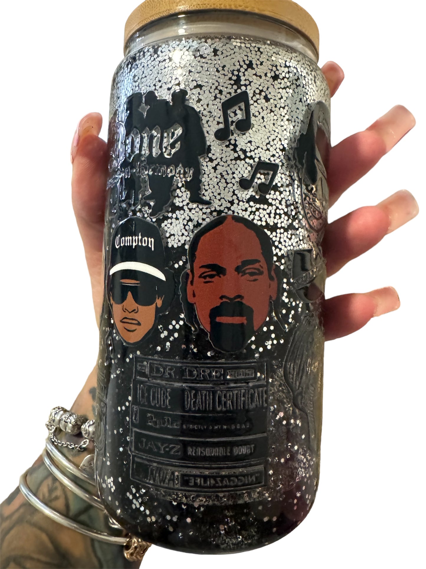 16oz west coast rappers snow globe cup
