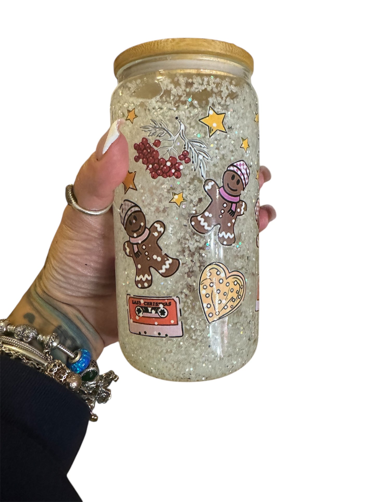16oz gingerbread snowglobe cup