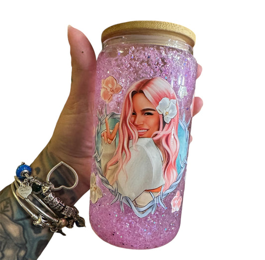 16oz snowglobe Karol G cup