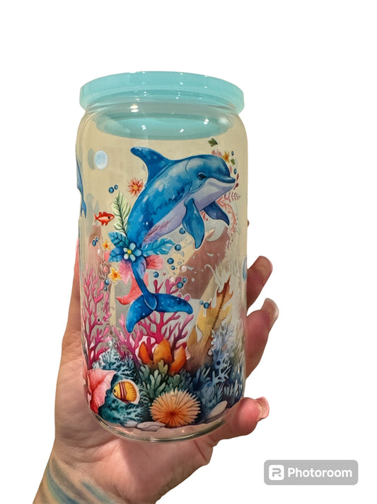 Dolphin beach themed cup