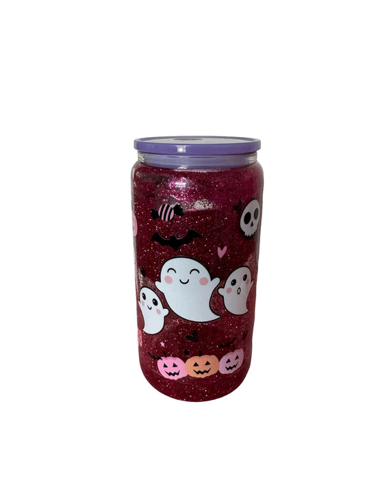 16oz Ghost snowglobe cup with acrylic lid