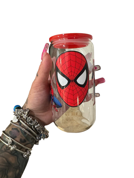 16oz Customized super hero cup w/acrylic lid