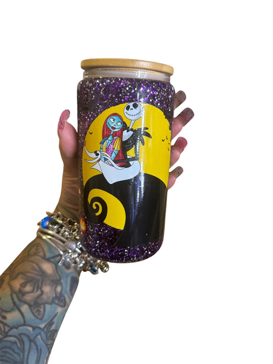 16oz caracter snowglobe glass cup