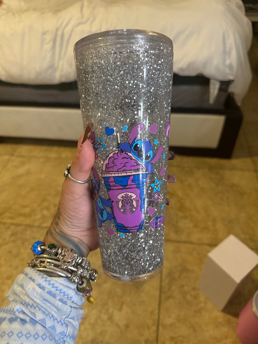 24oz  snowglobe acrylic tumbler