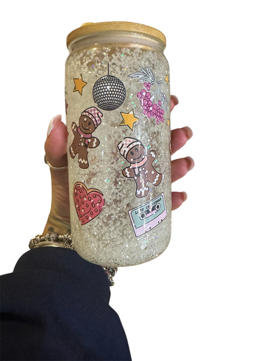 16oz gingerbread snowglobe cup